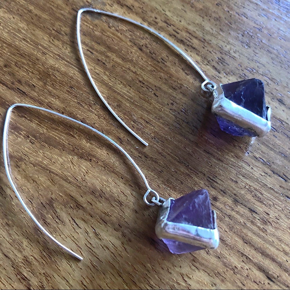 Rainbow Fluorite Sterling Silver Threader Earrings - image 4